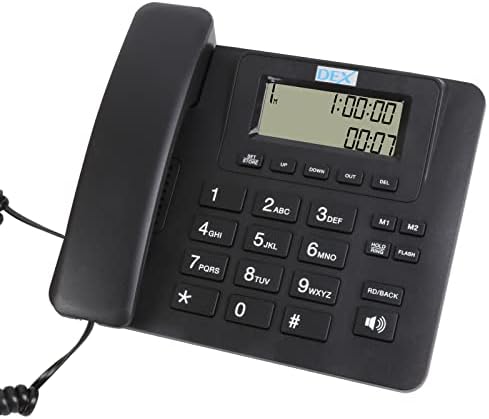 סנגין כפתור גדול טלפון טלפון קווי, טלפון קווי קווי ללא ידיים עם מזהה מתקשר, חיוג מהירות, מתאים למשרד