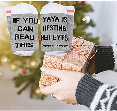 2 זוגות יאיא מתנת סבתא מתנה אם אתה יכול לקרוא זה יאיא הוא מנוחה עיניה מצחיק נני יום הולדת מתנות גרביים
