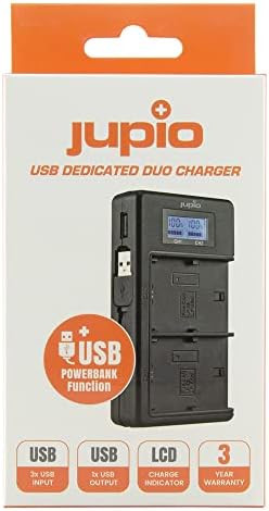 Jupio usb צמד צמד ייעודי LCD תואם ל- Canon LP-E6 LP-E6N