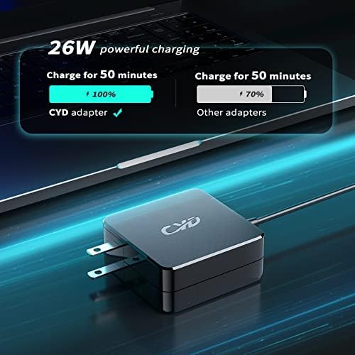 CYD 26W 12V מחשב נייד כבל חשמל תואם למטען Chromebook של סמסונג XE503C12 PA-1250-98 XE500C13 XE500C12 XE501C13
