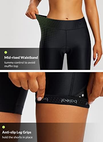 מכנסי אופניים מרופדים באלאף נשים 7& 34; מכנסי רכיבה עם כיסי ריפוד ציוד אופניים נגד החלקה עד 50+