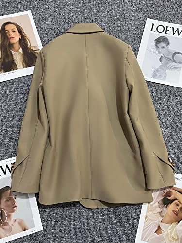 Lang Xu Glass Vintage Blazers מעיל לנשים שרוול ארוך שרוול ארוך חזה חזה רופף בגדי קפיץ