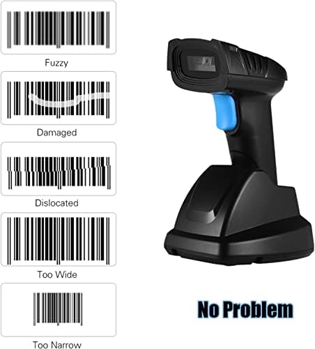 Luvadu ZCX כף יד סורק ברקוד, כף יד 1D Barcode Barcode Scanner Reader עם סורק ברקוד Bluetooth של USB
