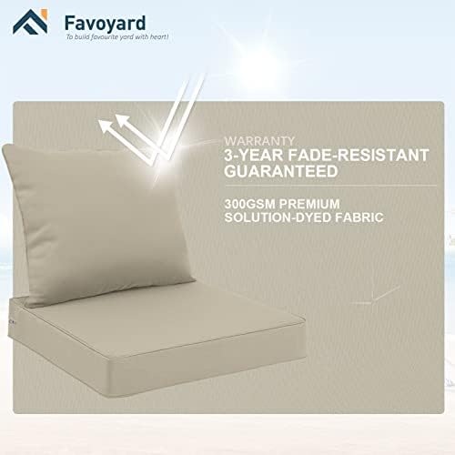 סט כרית מושב חיצונית של Favoyard סט כרית ריהוט פטיו עמיד למים 24 x 24 אינץ '.