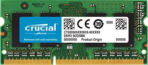 RAM מכריע 4GB DDR3 1600 MHz CL11 זיכרון מחשב נייד CT51264BF160B