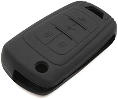 UXCELL 4 כפתור מכונית גומי כיסוי מפתח מרחוק מכסה מגן שחור לשברולט מליבו