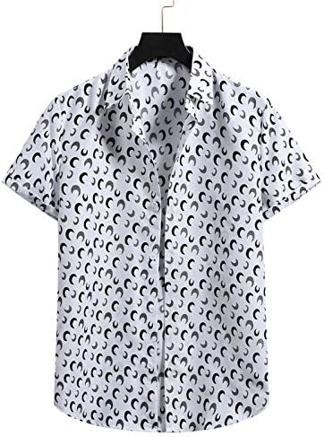 חולצות באולינג רטרו לגברים שרוול קצר חולצה הוואי מודפסת כפתור למטה חולצות עם חולצות כיס