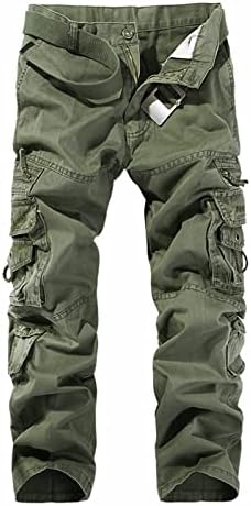 מכנסי עבודה לגברים, מכנסי גרגו מזדמנים של גברים כותנה קלה כותנה חיצונית בצבע אחיד מכנסי מטען צבאיים