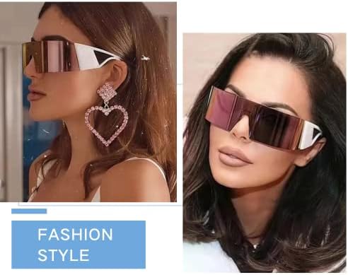 פייסדי גדול שטוח למעלה עתידני גלישת משקפי שמש חתיכה אחת משקפי עבור נשים גברים אופנה גוונים ב 4054