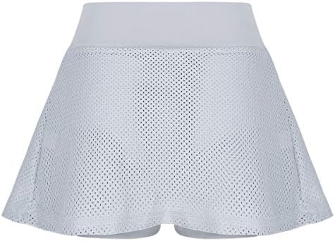 TTAO לנשים המותניים הגבוהים בספורט יוגה טניס טניס חצאית חצאית אימון שכבה כפולה נושמת מכנסי כושר קצרים