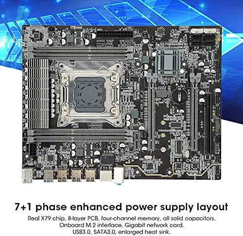 X79 לוח מחשב שולחן עבודה 7+1 שלב משופר פריסת אספקת חשמל קיבולת זיכרון מקסימאלית היא 64 גרם תמיכה בתמיכה של