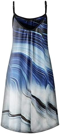שמלת חוף Boho Boho, שמלות לנשים קיץ מזדמן פרחוני טנק מודפס שמלה ללא שרוולים חלול חוף רופף חוף רופף