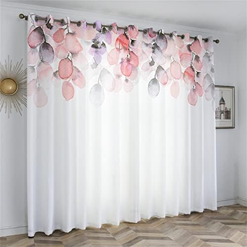 Jiameluck וילונות אפלים מינימליסטיים מודרניים וילונות דפוס פרחים צבעוניים לסלון בנות בנות חדר שינה תפאורה