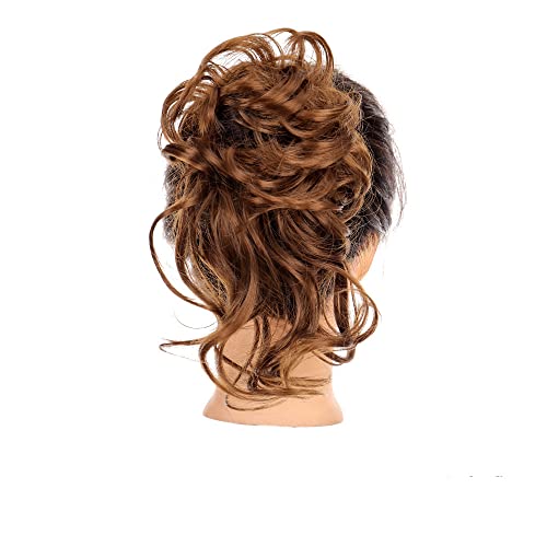 סינטטי מבולגן מתולתל גלי לחמניית שיער פקעת שיער פצפוצי הארכת אלסטי קוקו שיער להקת שיער טבעת לעטוף לנשים