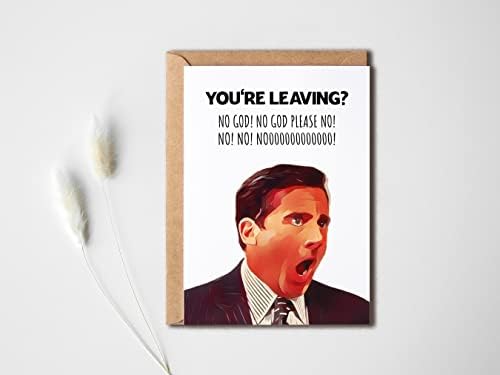 אתה עוזב - אין אלוהים - מייקל סקוט מצחיק עוזב כרטיס לעבודה - המשרד הולך לכרטיס לנשים גבר - כרטיס פרידה.