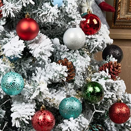 באביגו 20 חבילה חג המולד עץ קישוטי סט מחוסמת חג המולד כדורי תכשיטים זולים סט עם אצטרובלים חג