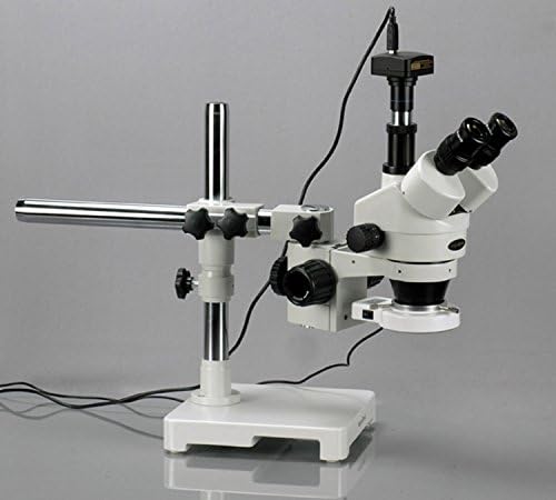 מיקרוסקופ זום סטריאו טרינוקולרי מקצועי דיגיטלי של 3 הרץ-80-5 מ', עיניות פי 10, הגדלה פי 3.5-90, 0.7-4.5