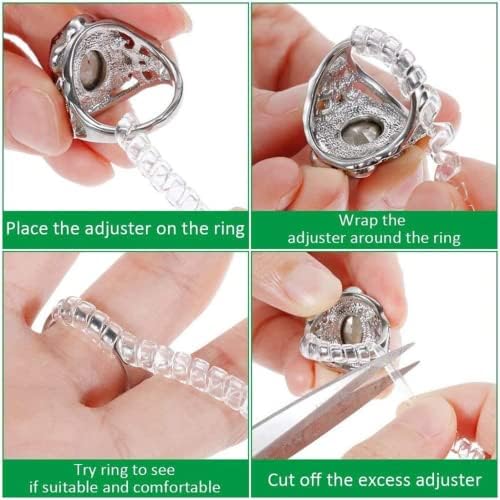 טבעת גודל שמאי עבור רופף טבעות משמר קליפים שקוף טבעת מותחן סייזר שמאי שינוי גודל להתאים כמעט כל טבעות 6 גדלים