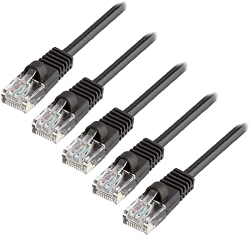 CMPLE - (5 חבילות CAT5E כבל מהירות גבוהה כבל טלאי אתרנט, חוט CAT5 לאינטרנט מהיר, RJ45 מחשב LAN רשת רשת - 10 רגל,