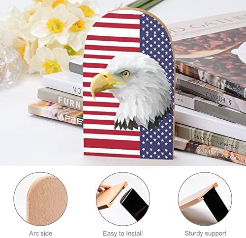אמריקאי דגל קירח נשר דקורטיבי תומכי ספרים למדפים 1 זוג ספר מסתיים ללא החלקה משרד להחזיק מעמד