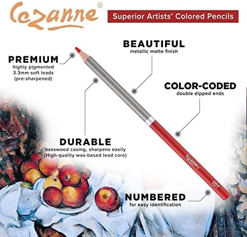 Creative Mark Cezanne 120 עפרונות צבעוניים שנקבעו עם ספר סקיצות אמן אורבני Soho פתוח