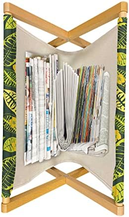 מגזין פרחוני ומחזיק ספרים של אמבסון, צלליות עלים ופרחים הוואי, מארגן מדפי רצפה דקורטיביים לסלון,