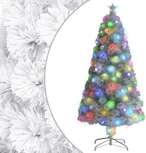 vidaxl עץ חג המולד המלאכותי עם LED לבן 47.2 סיבים אופטיים