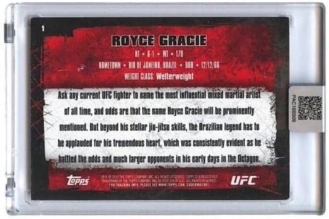 Royce Gracie חתום Slabbed 2010 Topps 1 UFC מסחר כרטיס PA COA - כרטיסי UFC עם חתימה