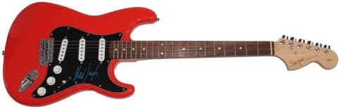 מיק טיילור חתם על חתימה בגודל מלא פנדר אדום סטראטוקסטר גיטרה חשמלית עם ג 'יימס ספנס מכתב אותנטיות ג'