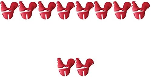 ZERODEKO 10 PCS רתיחה כלים מסעדה סיר תרנגול אדום צד אדום -היתוך הוכחה פתוחה פקקי קריקטורה מוגנים מעצמים