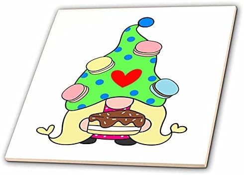 כובע עוגיות מקרון 3 רוז ילדה גנום ועוגה, 3 דרם-אריחים