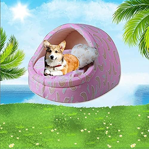 ZGWL PET אוהל מיטת מערות לחתולים/כלבים קטנים, מיטת מערה רכה רחיפה, אוהל שינה מחמד סגור למחצה, לקן