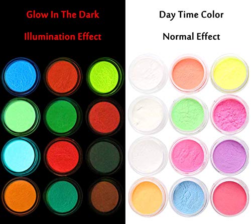Cokohappy UV & Black Light Face & Body ערכת צבע ניאון ניאון, 12 צבעים זוהרים באבקת הפיגמנט הכהה עם כל האביזרים