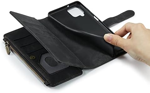 Arlgseln נרתיק עור מקורי טלפון סלולרי מארז 10 קלפים ארנק ארנק רוכסן ארנק RFID חסימת עמדת כיסוי עבור סמסונג