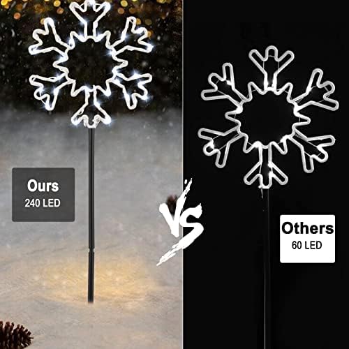 אורות מסלול חג המולד של פתית שלג ברייטאון, 27ft 240 LED 8 מצבי, אורות נתיב של שלג אורות שלג אורות סמן
