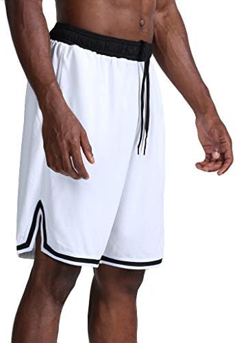 מכנסי כדורסל לגברים קצרים רשת רשת פעילה ספורטיבית ספורטיבית אימון אימון מפוצל צד עם משיכה מתכווננת