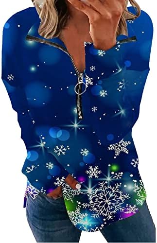סווטשירט לנשים עצי חג מולד מצחיקים צמרות סוודר מודפסות