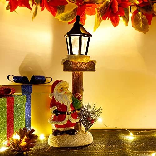 פרסילדן חג המולד קישוטי מקורה, פנסי LED סנטה קלאוס פסלון שולחן שולחן