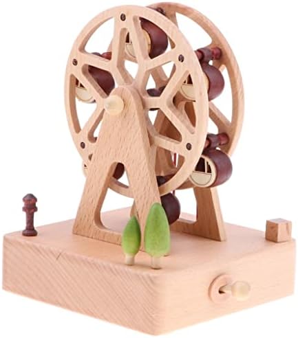 Ｋｌｋｃｍｓ יצירתי מתנת צעצוע של מוזיקלי עץ/משרד שעון מתנת צעצוע - גלגל מסתובב