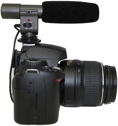 Polaroid Pro Video Condenser Microphon Microphone עבור Panasonic Lumix DMC-G1, DMC-GH1, DMC-L10, DMC-GF1,