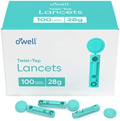 ערכת מכשיר מכשירי O'Well Lancing + 100 O'Well Twist Twist Tops Topers, 28 מד