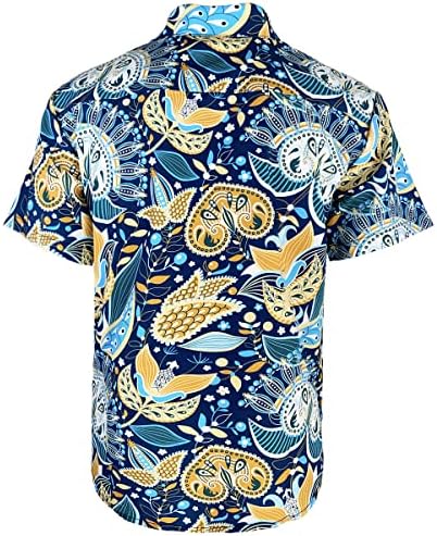 חולצה הוואי של Ainiko גברים שרוולים קצרים חולצות מודפסות כפתור מזדמן שמלת חוף קיץ לגברים