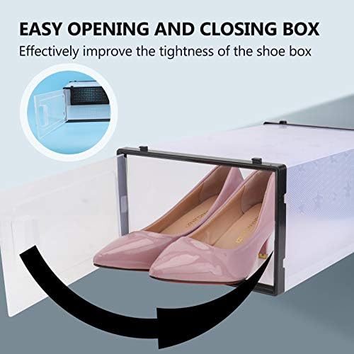 DEPILA 1PCBOX Living Living Storage נעליים עבות גבוהות עם פחי Clo BIN נשים ומארגן חדר לבן, מכלול פלסטיק