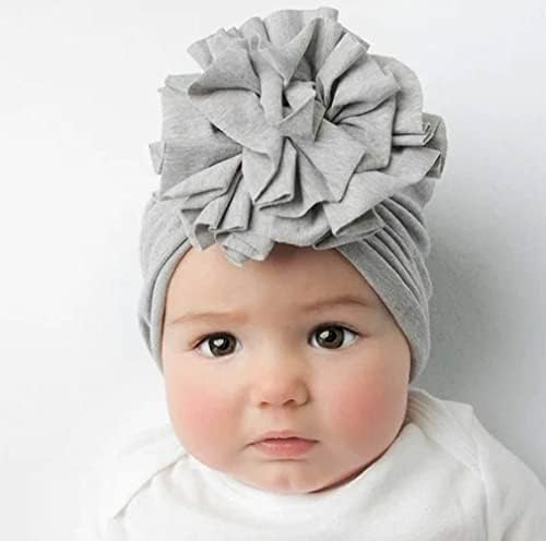 Insowni 8 חבילה כותנה סולידית כותנה בית חולים כובעי טורבן כובעים כובעים מכסים עם פרח לתינוקות פעוטות