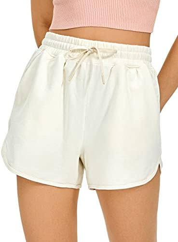 CRZ יוגה מכנסי זיעה מזדמנים לנשים - 3.5 ''/6 '' אתלטי קיץ נוח מכנסי כותנה קצרים מכנסי חדר כושר מכנסיים קצרים