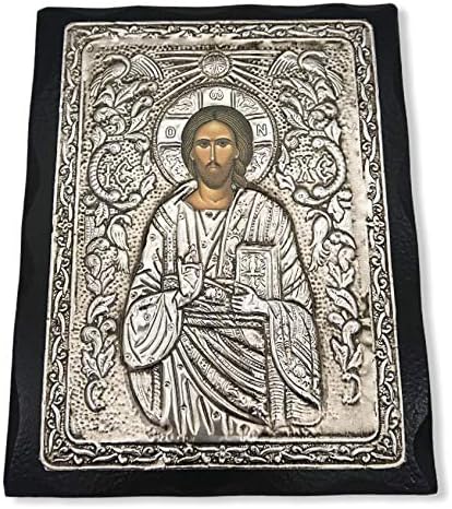 יוונית בעבודת יד נוצרית אורתודוכסית אורתודוכסית-מתכתית של ישוע המשיח עץ מוצק