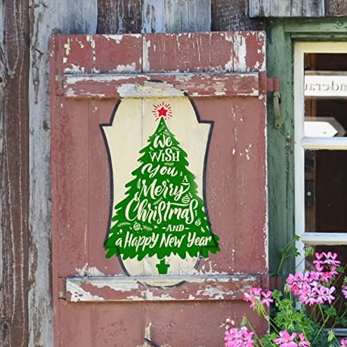 סטנסיל מסך משי בולואן, סטנסיל עץ אורן לחג המולד, אטנסיל דבק לשימוש חוזר לציור על עץ, אמנות קיר