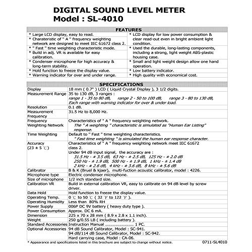 מד דציבלים של Class II מד/DB מד/רמת רעש מטר/רמת צליל מד/מינון יחד עם תעודת כיול