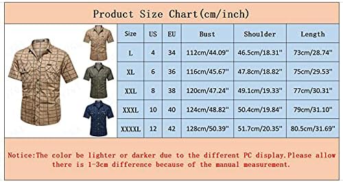 חולצות מטען לגברים של ZHDD פלוס גודל, קיץ חיצוני שרוול קצר כותנה שטופה סגנון צבאי קמפינג קמפינג חולצה חולצה