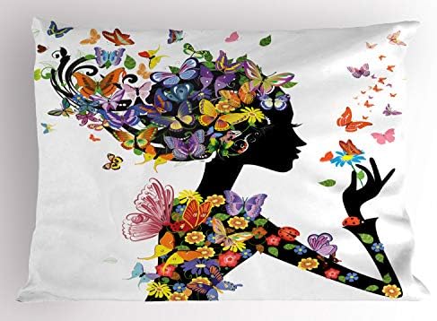 פרפרים של אמבסון כרית כרית, פרחי אופנה ילדה פרחוני נוי עלווה טבעית הדפסת בעלי חיים יער, דקורטיבי בגודל